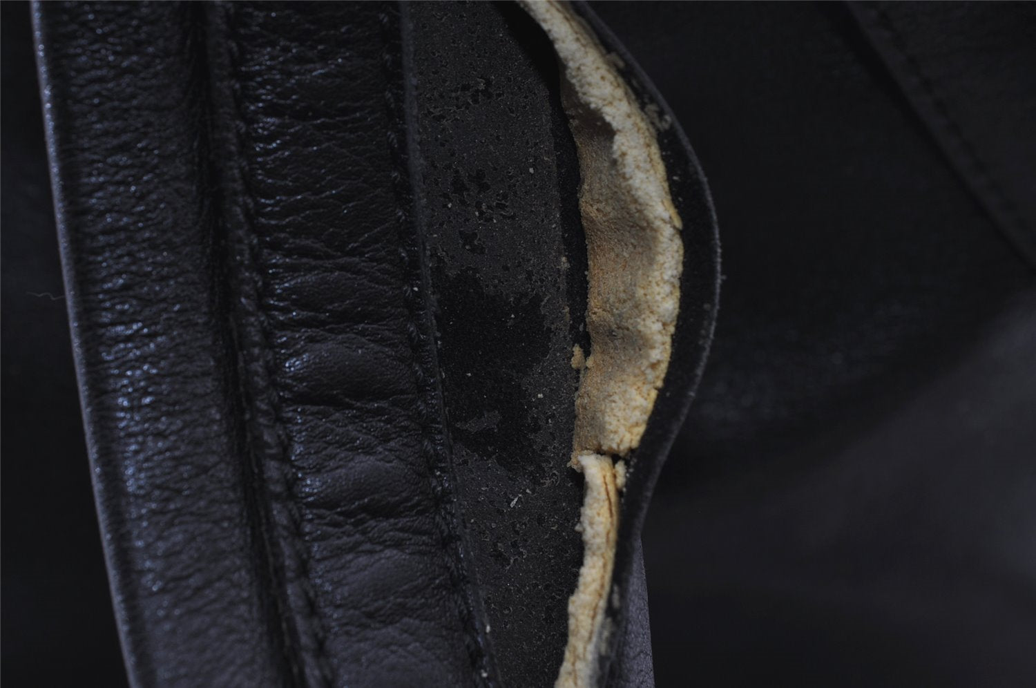 Authentic GUCCI Vintage Backpack Purse Leather Black 5981I