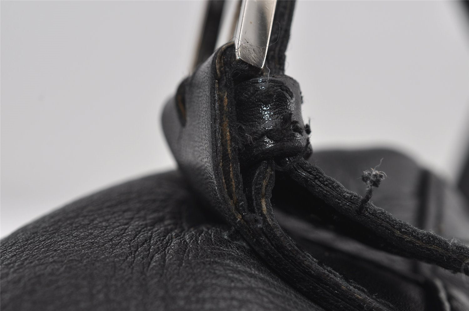 Authentic GUCCI Vintage Backpack Purse Leather Black 5981I