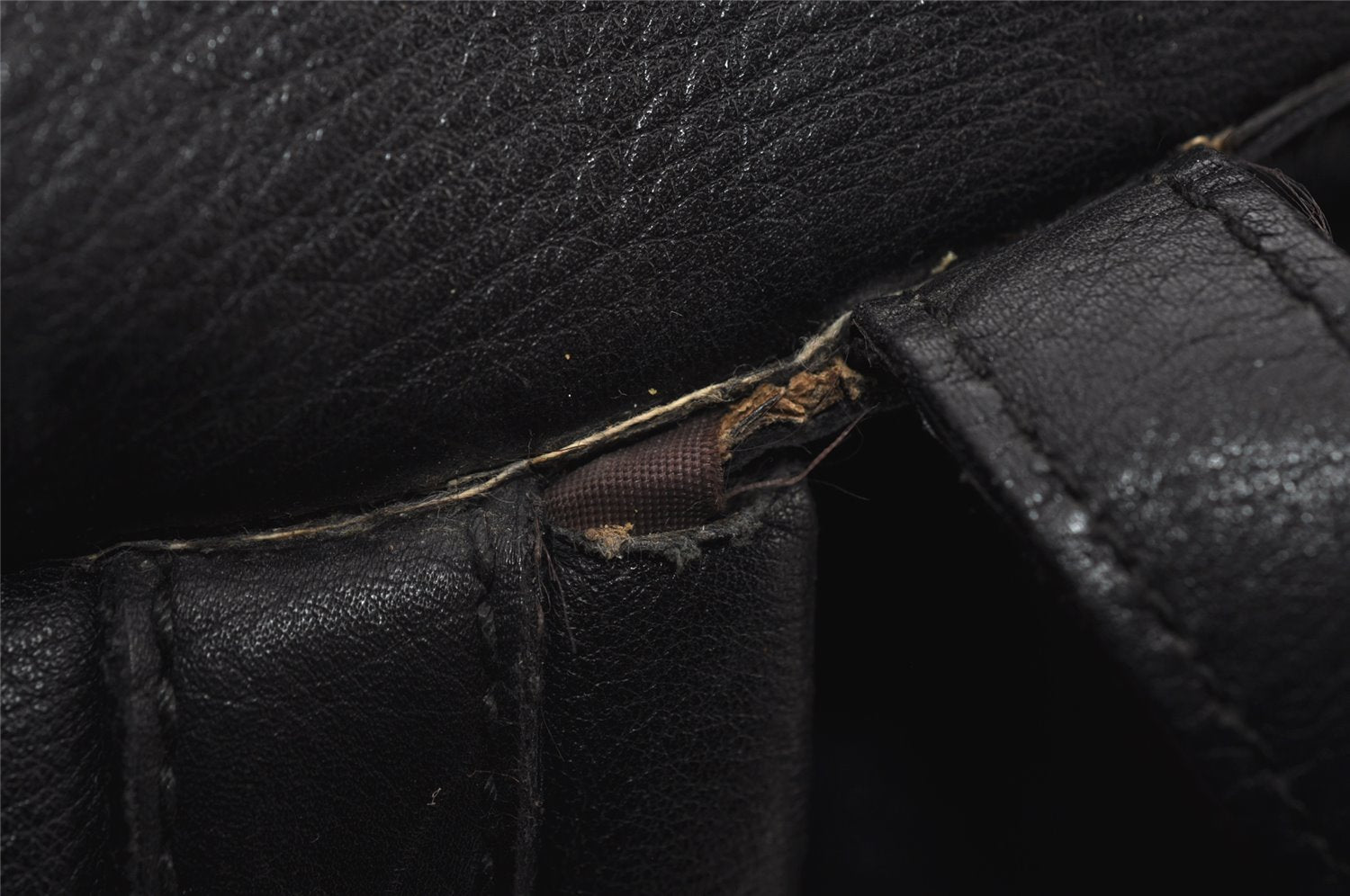 Authentic GUCCI Vintage Backpack Purse Leather Black 5981I