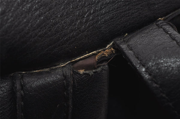 Authentic GUCCI Vintage Backpack Purse Leather Black 5981I