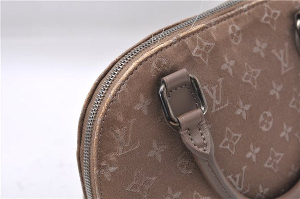 Louis Vuitton Monogram Satin Little Alma Hand Bag Gray Beige M92147 LV 5982D