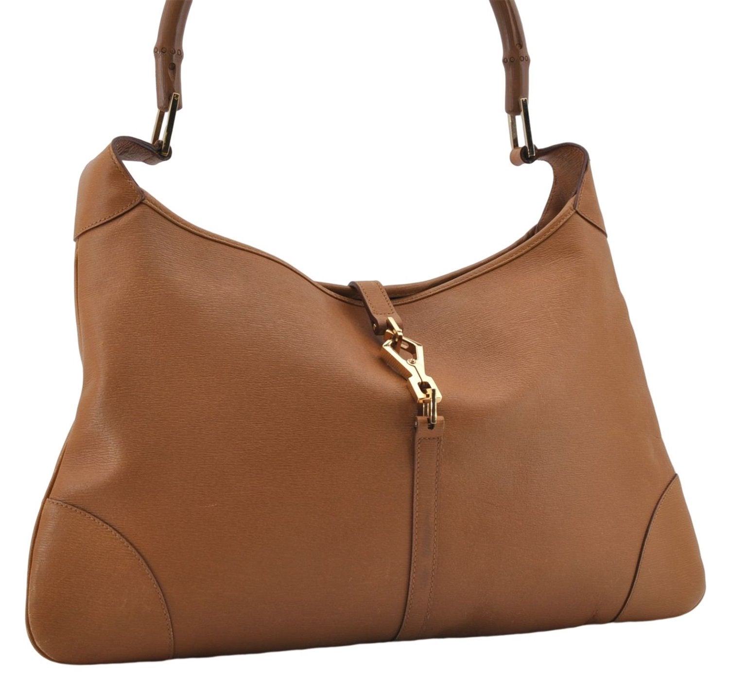 Authentic GUCCI Bamboo Kandinsky Shoulder Hand Bag Leather 0014061 Brown 5983D