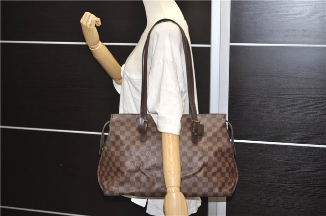 Authentic Louis Vuitton Damier Chelsea Shoulder Tote Bag N51119 LV 5985D