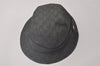 Authentic GUCCI Vintage Bucket Hat GG Canvas Leather Size XL 22" Black 5989I