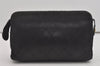 Authentic CHANEL Calf Skin Bicolore CC Logo Clutch Hand Bag Purse Black 5991I