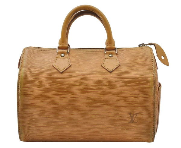 Authentic Louis Vuitton Epi Speedy 25 Hand Boston Bag Yellow M43019 LV 5992D