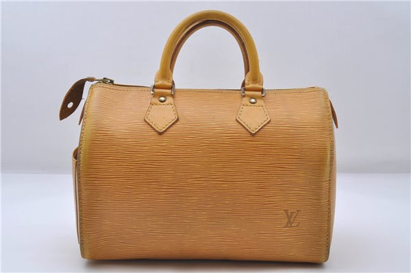 Authentic Louis Vuitton Epi Speedy 25 Hand Boston Bag Yellow M43019 LV 5992D