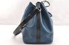 Authentic Louis Vuitton Epi Petit Noe Bi-color Blue x Black Drawstring Bag 6001I