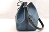 Authentic Louis Vuitton Epi Petit Noe Bi-color Blue x Black Drawstring Bag 6001I