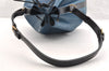Authentic Louis Vuitton Epi Petit Noe Bi-color Blue x Black Drawstring Bag 6001I