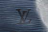 Authentic Louis Vuitton Epi Petit Noe Bi-color Blue x Black Drawstring Bag 6001I