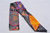 Authentic HERMES Twilly Scarf "L ARBRE DE VIE" Silk Black 6002E