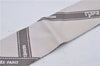 Authentic HERMES Twilly Scarf "Bolduc" Silk Ivory Gray 6003E