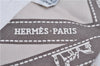 Authentic HERMES Twilly Scarf "Bolduc" Silk Ivory Gray 6003E