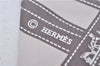 Authentic HERMES Twilly Scarf "Bolduc" Silk Ivory Gray 6003E