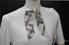 Authentic HERMES Twilly Scarf "Bolduc" Silk Ivory Gray 6003E