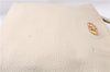 Authentic Ferragamo Gancini Leather Shoulder Tote Bag Ivory 6006D