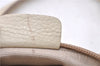 Authentic Ferragamo Gancini Leather Shoulder Tote Bag Ivory 6006D