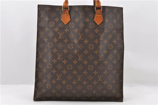 Authentic LOUIS VUITTON Monogram Sac Plat Hand Bag M51140 LV Junk 6009C