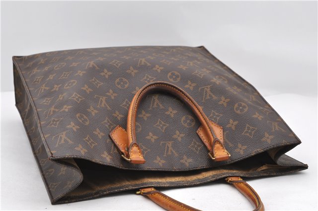 Authentic LOUIS VUITTON Monogram Sac Plat Hand Bag M51140 LV Junk 6009C