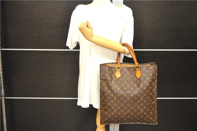 Authentic LOUIS VUITTON Monogram Sac Plat Hand Bag M51140 LV Junk 6009C