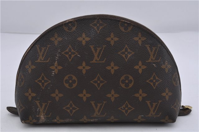 LOUIS VUITTON Monogram Trousse Demi Ronde 23 Cosmetic Pouch M47520 LV Junk 6012C