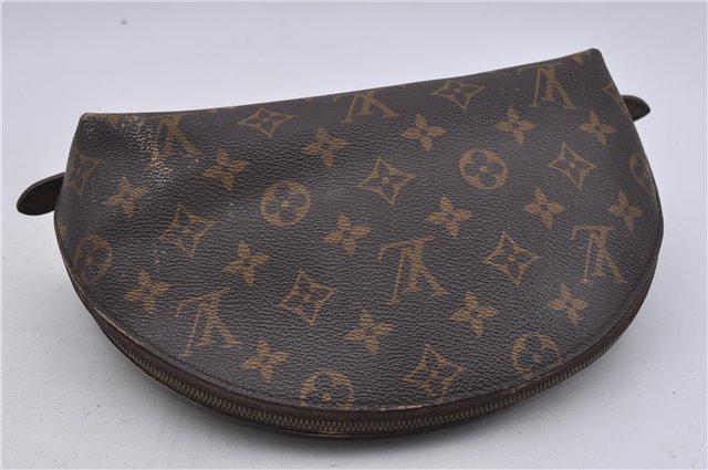 LOUIS VUITTON Monogram Trousse Demi Ronde 23 Cosmetic Pouch M47520 LV Junk 6012C