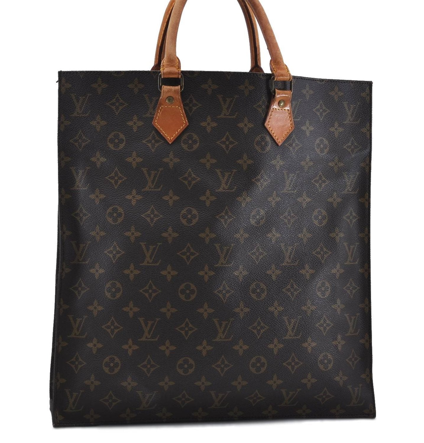 Authentic LOUIS VUITTON Monogram Sac Plat Hand Bag M51140 LV 6015C