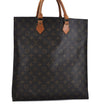 Authentic LOUIS VUITTON Monogram Sac Plat Hand Bag M51140 LV 6015C