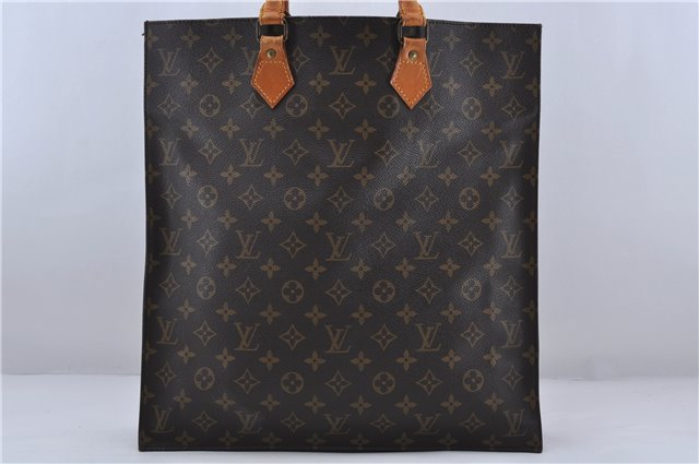 Authentic LOUIS VUITTON Monogram Sac Plat Hand Bag M51140 LV 6015C