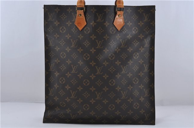 Authentic LOUIS VUITTON Monogram Sac Plat Hand Bag M51140 LV 6015C