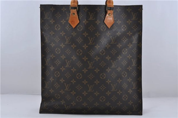 Authentic LOUIS VUITTON Monogram Sac Plat Hand Bag M51140 LV 6015C
