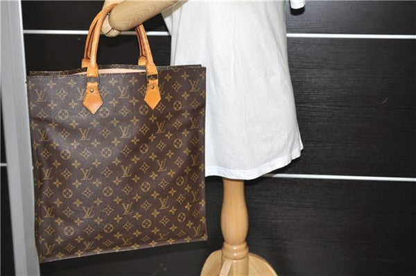 Authentic LOUIS VUITTON Monogram Sac Plat Hand Bag M51140 LV 6015C