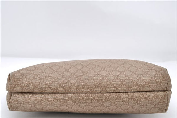 Authentic CELINE Macadam Blason Pattern Clutch Bag PVC Leather Beige 6018C