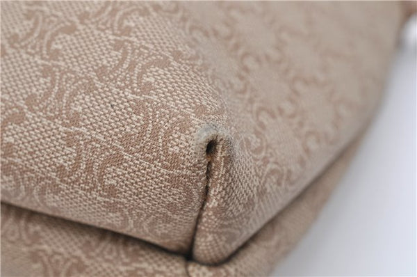 Authentic CELINE Macadam Blason Pattern Clutch Bag PVC Leather Beige 6018C