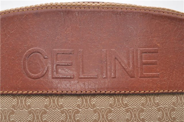 Authentic CELINE Macadam Blason Pattern Clutch Bag PVC Leather Beige 6018C