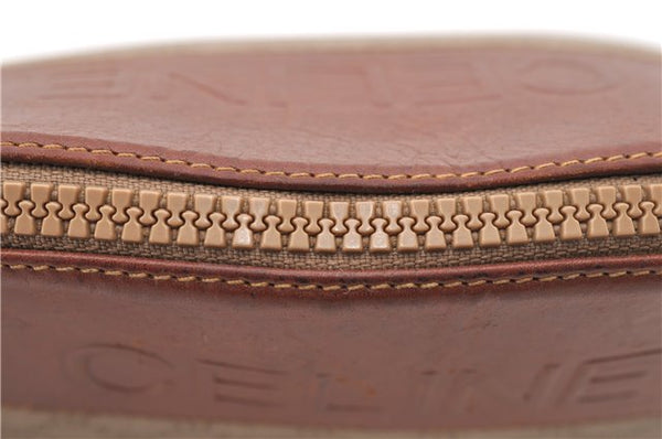 Authentic CELINE Macadam Blason Pattern Clutch Bag PVC Leather Beige 6018C
