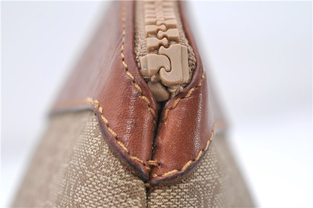 Authentic CELINE Macadam Blason Pattern Clutch Bag PVC Leather Beige 6018C