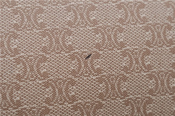 Authentic CELINE Macadam Blason Pattern Clutch Bag PVC Leather Beige 6018C