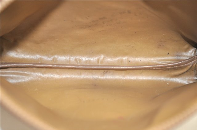 Authentic CELINE Macadam Blason Pattern Clutch Bag PVC Leather Beige 6018C