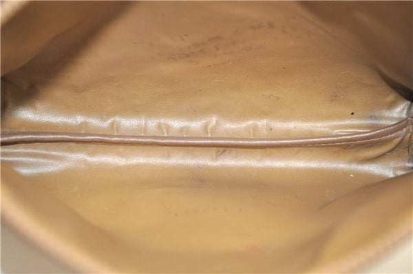 Authentic CELINE Macadam Blason Pattern Clutch Bag PVC Leather Beige 6018C