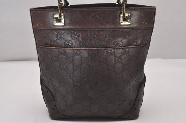 Authentic GUCCI Vintage Guccissima Tote Hand Bag GG Leather 145994 Brown 6022I