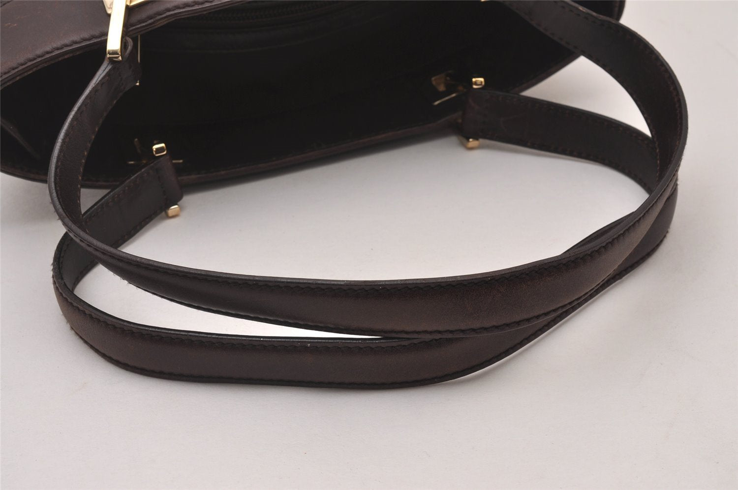 Authentic GUCCI Vintage Guccissima Tote Hand Bag GG Leather 145994 Brown 6022I