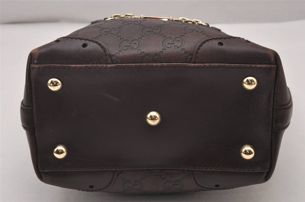 Authentic GUCCI Vintage Guccissima Tote Hand Bag GG Leather 145994 Brown 6022I