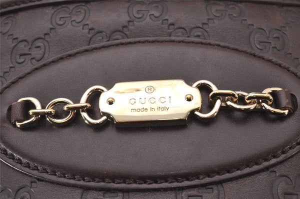 Authentic GUCCI Vintage Guccissima Tote Hand Bag GG Leather 145994 Brown 6022I