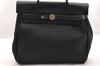 Authentic HERMES Her Bag Ado 2 In 1 2Way Backpack Canvas Leather Black 6025I