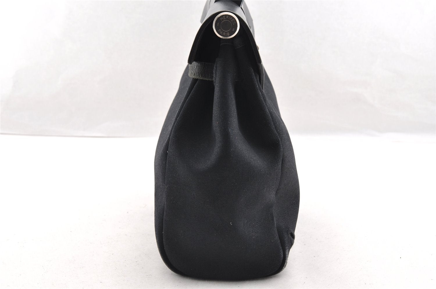 Authentic HERMES Her Bag Ado 2 In 1 2Way Backpack Canvas Leather Black 6025I