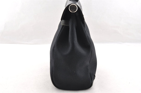 Authentic HERMES Her Bag Ado 2 In 1 2Way Backpack Canvas Leather Black 6025I