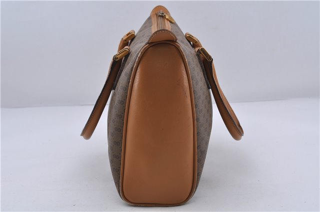Authentic GUCCI Micro GG PVC Leather Hand Bag Purse Brown 6026C