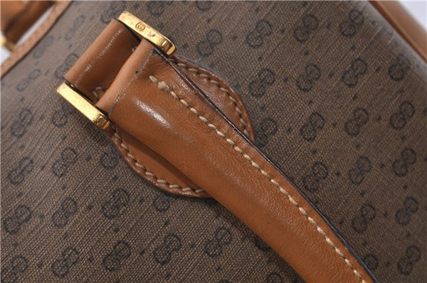 Authentic GUCCI Micro GG PVC Leather Hand Bag Purse Brown 6026C